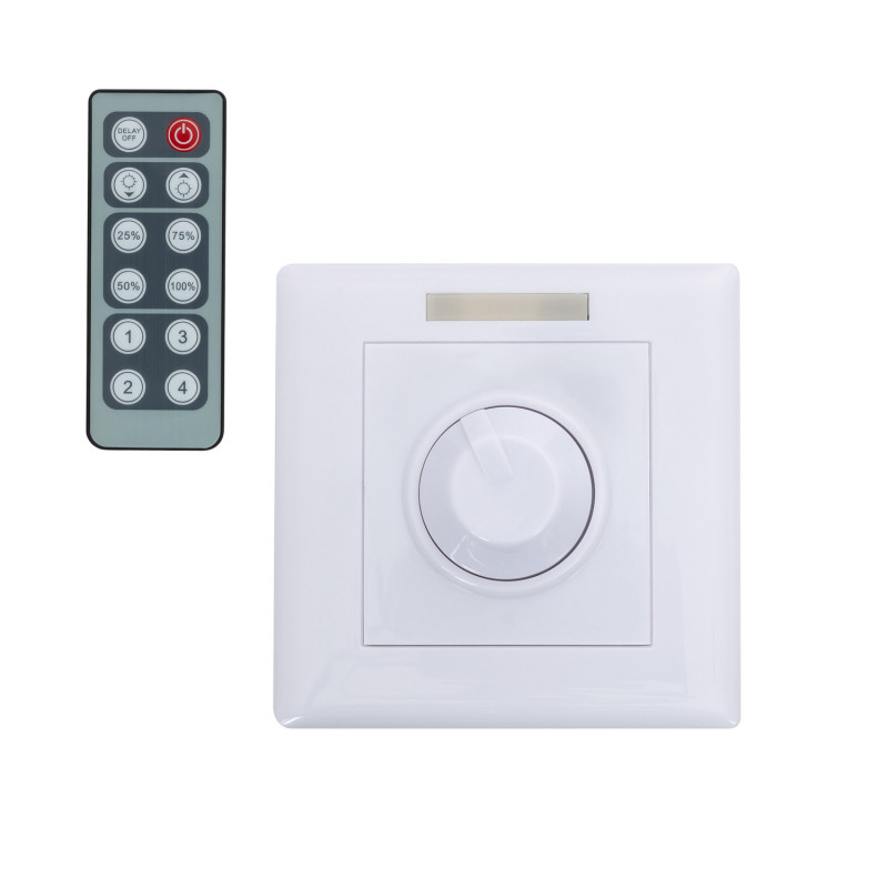 Monochrome 12/24V DC LED Strip Wall Mounted Dimmer with IR Remote Control